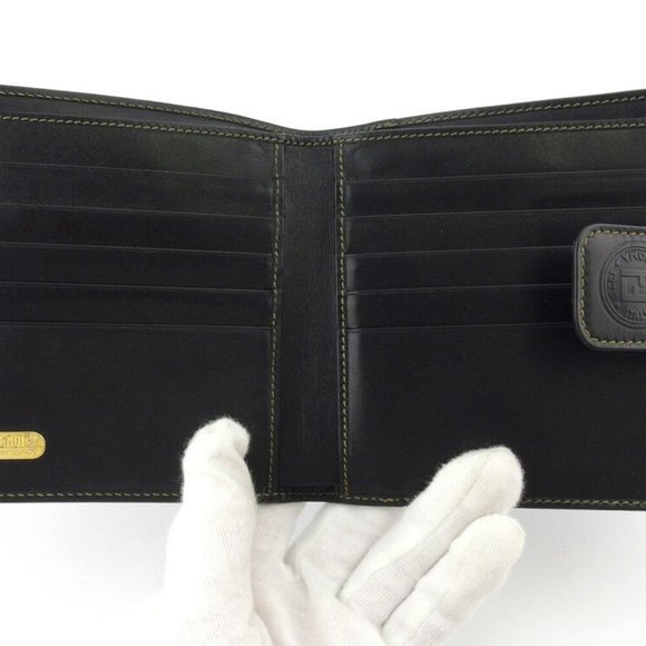 Authentic FENDI W hook purse pecan beige PVC ~ leather Auth used - Picture 5 of 9